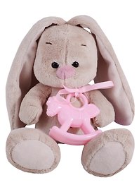 Мягкая игрушка Зайка Ми с розовой лошадкой (15 см) (SidX-229)