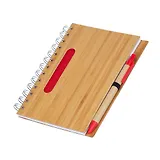Блокнот А5 70л лин. Красный бамбук.обложка, ручка шариковая синяя, инд.уп., LEJOYS