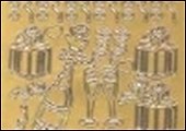 Контурные наклейки Время повеселится (2.2790) (лист) (зол.) (10х23см) - 0
