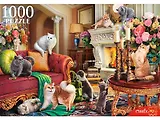 Пазлы «Британские кошки в гостиной» (1000 элементов)