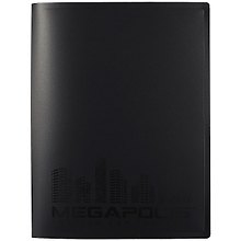 Папка 4кольца А4 "MEGAPOLIS" 24мм, пластик, черный, Erich Krause