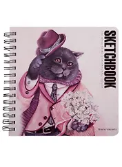 Скетчбук 200*205 120л "BV" бел.внутр.блок 60г/м2, спираль, ассорти, Bruno Visconti