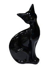 Фигурка Кошка черная (25см) (керамика) (390-474)