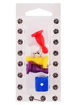 Набор фишки и кубик,  фигурный, цвета в ассортименте, фишка - 4 шт (высота 26 мм) , кубик -  1 шт (16 мм).