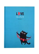 Скетчбук А5 80л "Кот с сердцем" белый офсет, 7БЦ