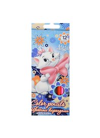 Карандаши цветные 12цв "Marie Cat" к/к, подвес, Disney