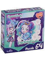 Пазл, Оригами Энчантималс 64эл. +магнитик Пэттер Павлина и Флэп (22х22см) 03555
