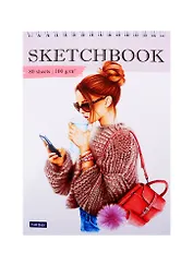 Скетчбук А5 80л "Happy time" 100г/м2, тв. обложка, спираль