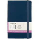 Книга для записей А5 120л лин./нелин. "CLASSIC DOUBLE Large" тв.обл., синий, ляссе, инд.уп., Moleskine