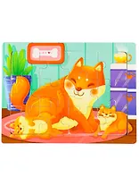 Деревянная пазл-рамка (14,5х11см) "ЛИСИЧКА" (12элементов) (окраш.рамка) Арт. AN02612