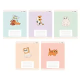 Тетрадь в линейку Listoff, "Котики (Универсальная плашка)", 12 листов, в ассортименте