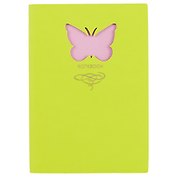 Записная книжка «Butterfly» А6+, 80 листов в линейку, салатовая, Paper Art