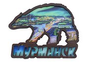 Магнит Мурманск Магнит Медведь Достопримечательности города вид 1 (7,5,8х 7,5 см.) (хдф)
