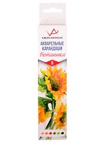 Карандаши акварельные "VISTA-ARTISTA" 6цв, Extra Fine, серия "Ботаника" Подсолнух 01, к/к, ВКФ