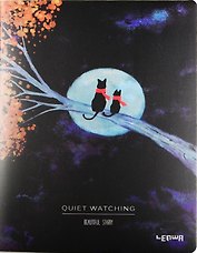 Тетрадь в клетку Lenwa, Beatiful starry cat, 80 листов