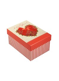 Коробка подарочная "Сердце из роз" 11*15.5*8см, декор. бант, картон, Хансибэг