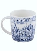 Кружка Кострома рис. синий (фарфор)(350мл) - 0