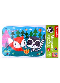 Пазл «Енот и лисица» Fisher-Price, 12 элементов, магнитный, Vladi Toys