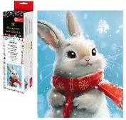 Алмазная мозаика "Новогодний зайчик" 20х25 см.