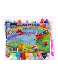 Mасса для лепки Mazari Creative, 24 цвета по 10 г. (+пластиковые стеки 3 шт.) (3+)