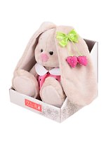 Игрушка мягкая Budi Basa, Зайка Ми в розовом платье с клубничкой (15 см) (SidX-375)