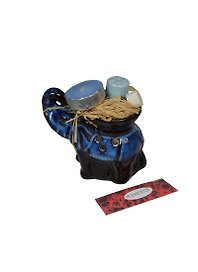 Аромалампа Слон синий с аромамаслом и свечой (8 см) (19-305)