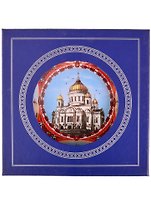 Тарелка сувенирная Москва (фарфор, ПК) (15см) (WP-15-7ABC)