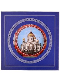 Тарелка сувенирная Москва (фарфор, ПК) (15см) (WP-15-7ABC)