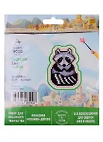 Набор для объемного творчества "Гранни Wood" Алмазная мозаика Подвеска Енот (Wp0399) (79х109) (упаковка)