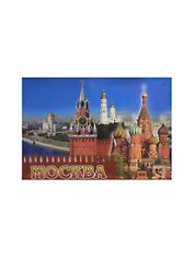 Магнит Москва Кремлевская стена-ХВБ-Спасская башня (металл) (02-19K23)