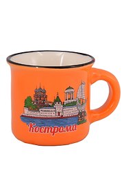 Кружка маленькая оранжевая Кострома (фарфор) (065-9-33-OR)