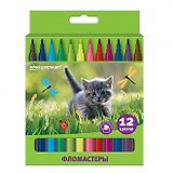 Фломастеры 12цв "Домашние любимцы" к/к, подвес, schoolФОРМАТ