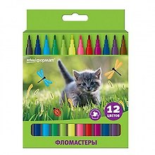 Фломастеры 12цв "Домашние любимцы" к/к, подвес, schoolФОРМАТ
