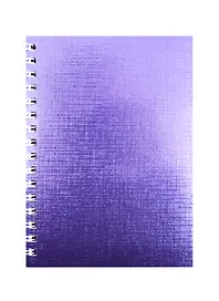 Записная книжка «Metallic» А6, 80 листов в клетку, фиолетовый бумвинил, спираль, Hatber