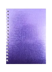 Записная книжка А6 80л кл. "METALLIC" обл. фиолет.бумвинил, гребень