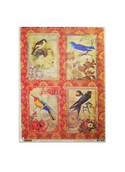 Рис. бумага для декупажа Craft Premier Открытки с птицами (CP00324) (А3) (25г/м) (упаковка)