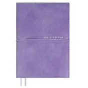 Ежедневник дат. 2026г. А6+ 128л "Шеврет" сиреневый, кожзам, мягк. переплет, застёжка-резинка, закладка, тисн. фольгой, офсет, справ.мат-лы, 2 ляссе, инд.уп