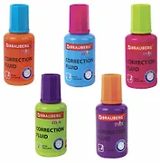 Корректор 20мл "MIX" быстросохнущий, кисточка, ассорти, BRAUBERG