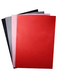 Набор листов фетр (А4) (4 шт) (чер., сер., роз., коралл) (упаковка) (11-ChnArts (Hunan)-J12)