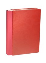 Книга для записей А5 96л "Цветы" на резинке, красная,  Link Art