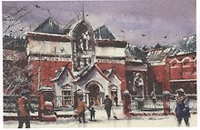 Открытка Москва акварель "Третьяковская галерея"
