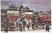Открытка Москва акварель "Третьяковская галерея"