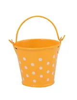 Декоративное изделие из жести ведро в горошек h= 5.5 см (YK6B) желтый