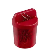 Скрепочница магнитная СТАММ со скрепками тонированная темно-красная "Вишня" ПС04