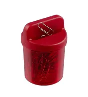 Скрепочница магнитная СТАММ со скрепками тонированная темно-красная "Вишня" ПС04