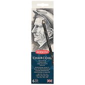Карандаши угольные с точилкой, 6 штуки, Derwent - 0