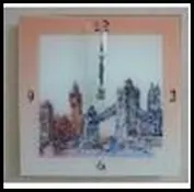 Сувенир Феникс Часы настенные 30*30см из стекла 27803