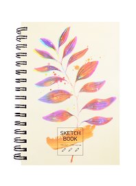 Скетчбук А5 100л "SKETСHBOOK. Гербарий" белый офсет, 100г/м2, евроспираль