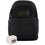 Рюкзак черный 1отд. 43*29*16,5, мигающ.led панель, колонка в комплекте, светоотраж.элементы, анатом.лямки