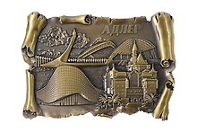Магнит свиток Олимпийский парк,Отель Богатырь (металл) (Адлер) (027-2BR-165K8)